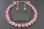 Rhodochrosiet Ketting/oorhanger-set