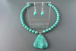 Turquoise ( authentiek ) Ketting/oorhanger-set