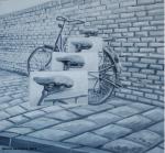 Schilderij de fiets.