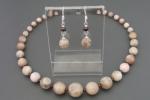 Maansteen Ketting/oorhanger-set
