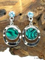Oorbellen met groene inkleuring en strass (steker)