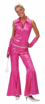 DISCO JUMPSUIT ROZE met handschoenen