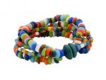 Ghanese glaskralen regenboog armband