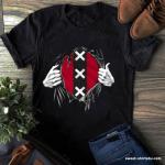 Tshirt Amsterdamse vlag riped