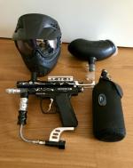 Paintballgun icon Z, persluchtfles, masker, hopper